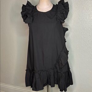 Charming Black Ruffle Kids Dress